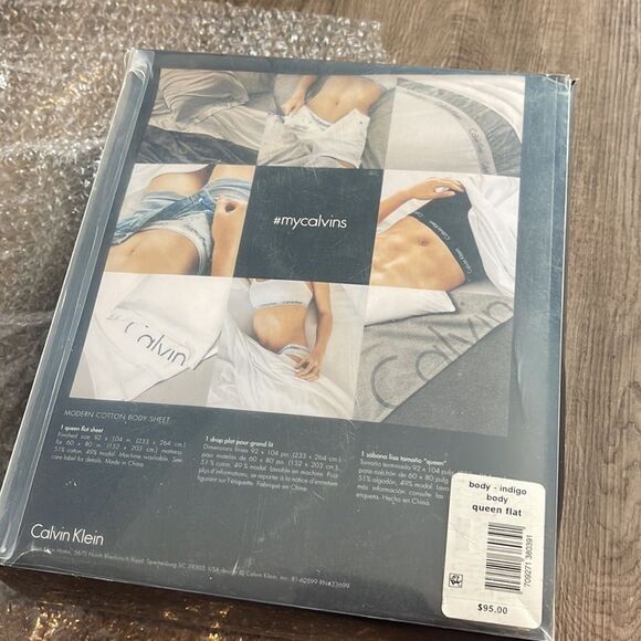 Calvin Klein Body Flat Sheet-INDIGO-Queen - Picture 2 of 3